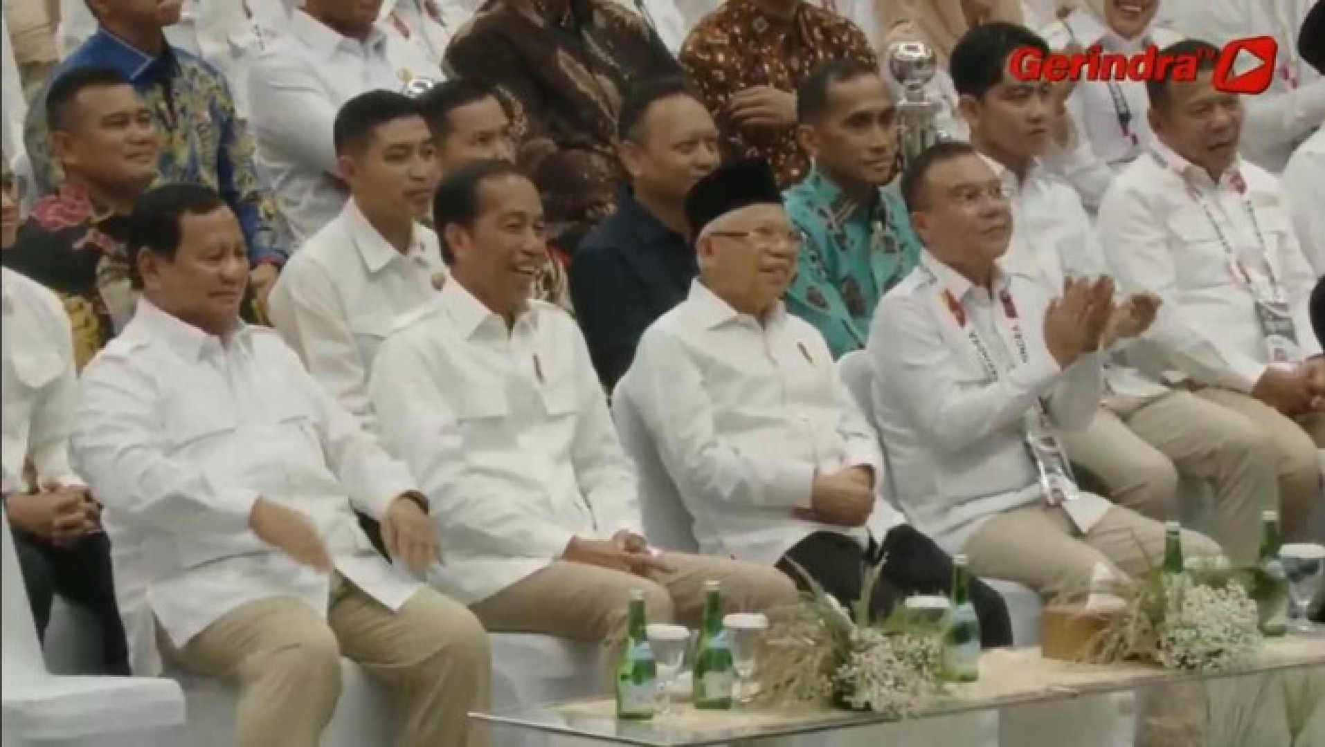 Saling Puji Prabowo dan Jokowi di Malam Penutupan Rapimnas Gerindra